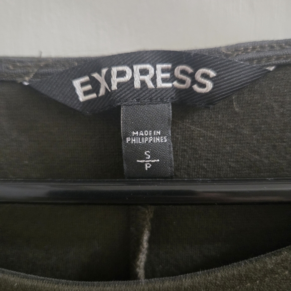 Express Olive Green Dress with Zipper Accents - Picture 2 of 3